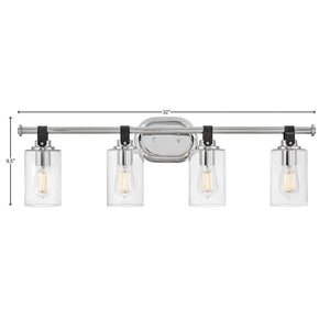 Frieze 32" Four Lights Large Vanity, Chrome
