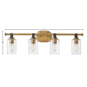 Frieze 32" Four Lights Large Vanity, Heritage Brass