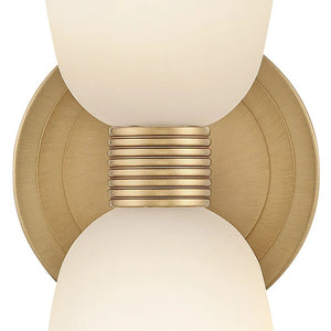 Tallulah 5" Two Lights Medium Sconce, Lacquered Brass