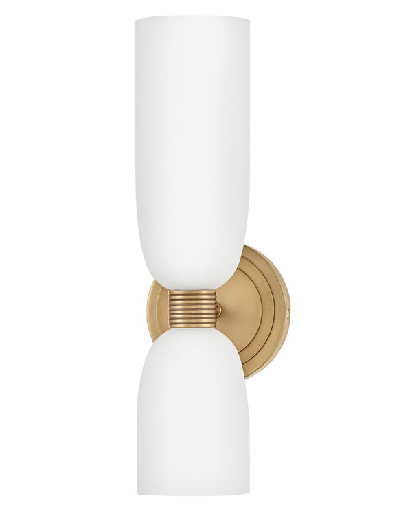 Tallulah 5" Two Lights Medium Sconce, Lacquered Brass