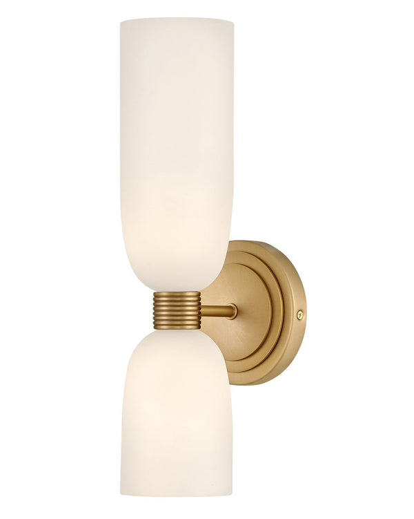 Tallulah 5" Two Lights Medium Sconce, Lacquered Brass