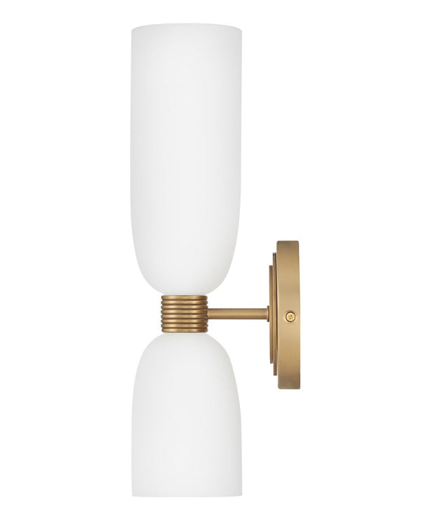 Tallulah 5" Two Lights Medium Sconce, Lacquered Brass