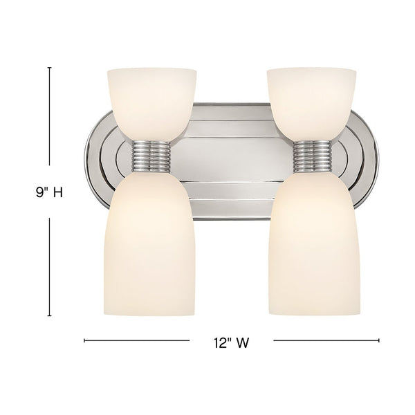 Tallulah 12" Four Lights Small Vanity, Polished Nickel
