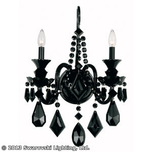 Hamilton 6.5'' Two Light Wall Sconce, Jet Black with Black Heritage Crystal Colors - Main Product Image.jpg