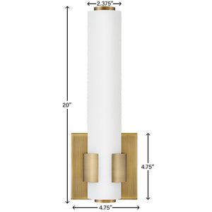 Plinth 5" Medium LED Sconce, Lacquered Brass