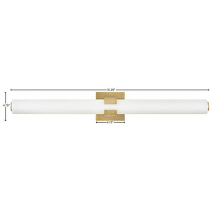 Plinth 31" Large LED Vanity, Lacquered Brass
