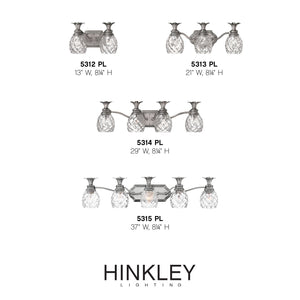 Beryl 13" Two Lights Small Vanity, Polished Antique Nickel