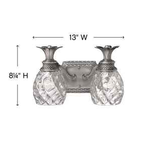 Beryl 13" Two Lights Small Vanity, Polished Antique Nickel