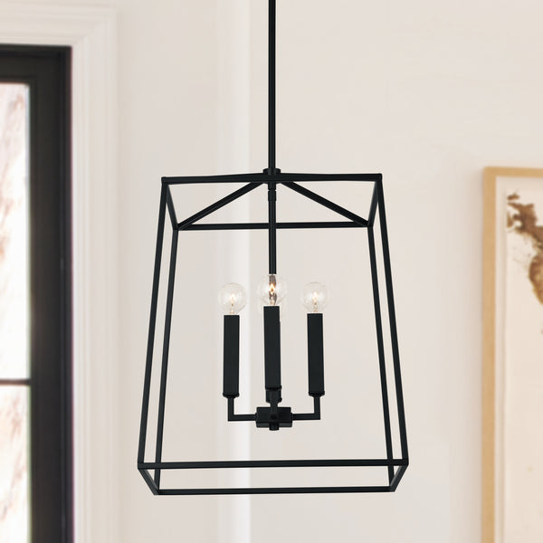 Morgan 16" Four Light Foyer, Matte Black