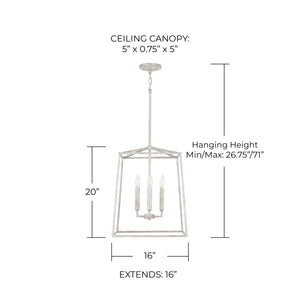 Morgan 16" Four Light Foyer, Mystic Sand