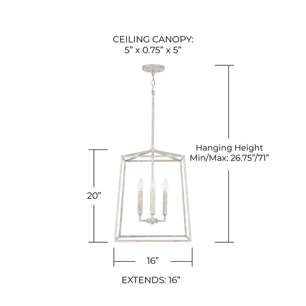 Morgan 16" Four Light Foyer, Mystic Sand