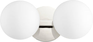 Karsen 14" Two Lights Vainty, Polished Nickel