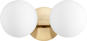 Karsen 14" Two Lights Vainty, Aged Brass