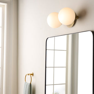 Karsen 14" Two Lights Vainty, Aged Brass