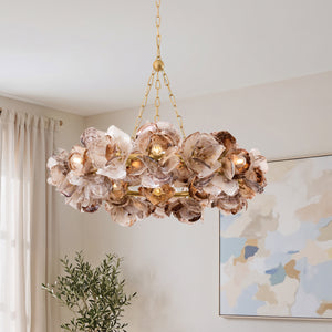 Tavon 40" Fourteen Lights Chandelier, Vintage Gold Leaf