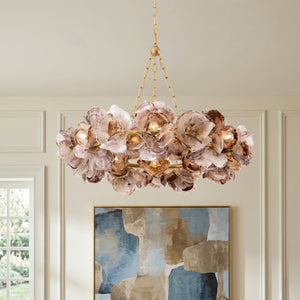 Tavon 40" Fourteen Lights Chandelier, Vintage Gold Leaf