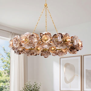 Tavon 54" Twenty Light Chandelier, Vintage Gold Leaf