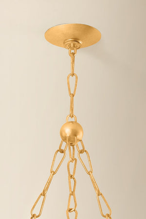 Tavon 54" Twenty Light Chandelier, Vintage Gold Leaf