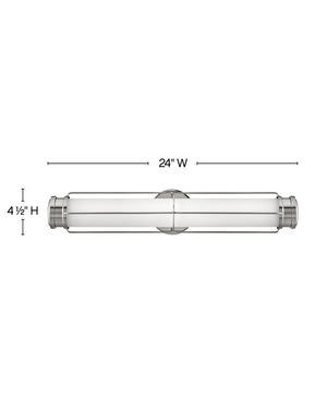 Caliber 24" Large LED Sconce, Polished Nickel