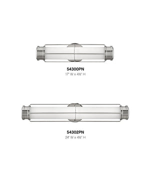 Caliber 24" Large LED Sconce, Polished Nickel