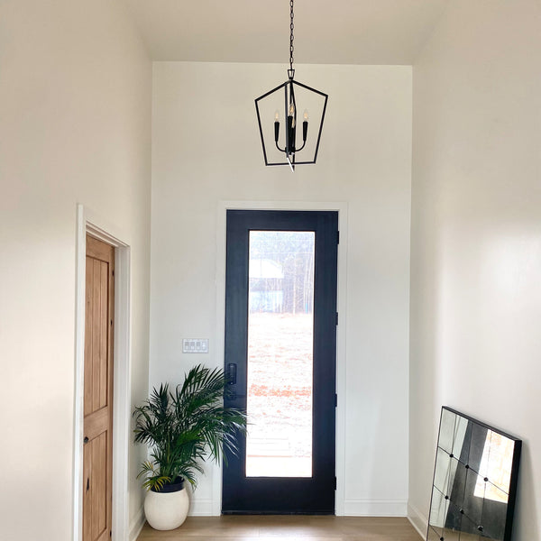 Evelin 16.75" Four Light Foyer, Matte Black