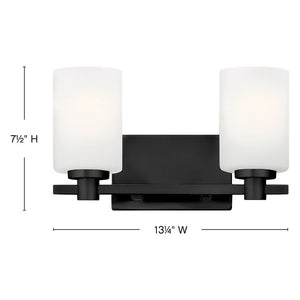 Chorus 13" Two Lights Small Vanity, Black