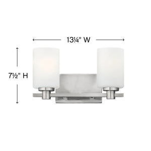 Chorus 13" Two Lights Small Vanity, Brushed Nickel
