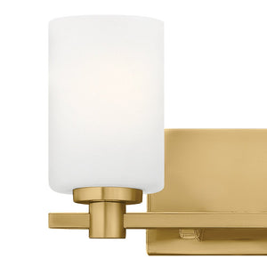 Chorus 13" Two Lights Small Vanity, Lacquered Brass