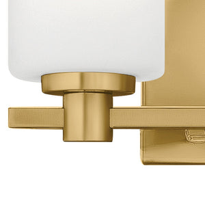 Chorus 13" Two Lights Small Vanity, Lacquered Brass