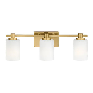 Chorus 22" Three Lights Medium Vanity, Lacquered Brass