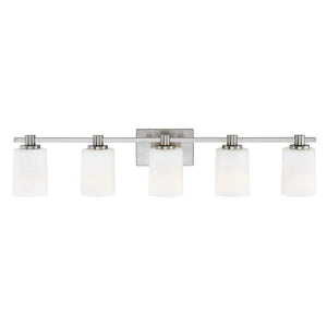 Chorus 35" Five Lights Extra Large Vanity, Brushed Nickel