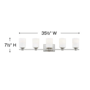 Chorus 35" Five Lights Extra Large Vanity, Brushed Nickel