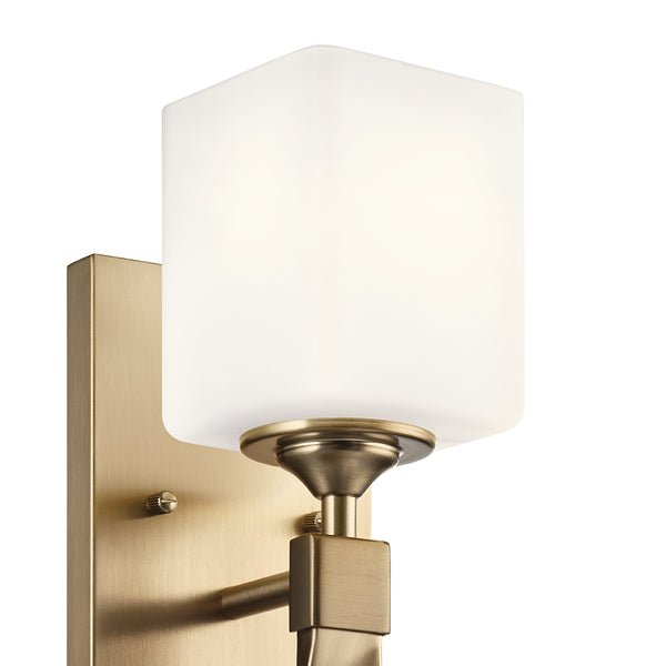 Blanchette 5" One Light Wall Sconce, Satin Etched Cased Opal Glass / Champagne Bronze