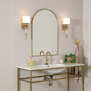 Blanchette 5" One Light Wall Sconce, Satin Etched Cased Opal Glass / Champagne Bronze