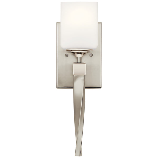 Blanchette 5" One Light Wall Sconce, Satin Etched Cased Opal Glass / Brushed Nickel