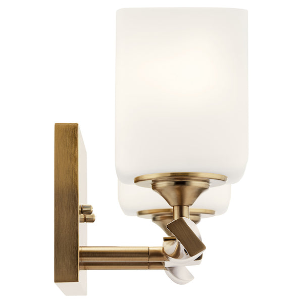 Blanchette 14" Two Lights Vanity Light, Satin Etched Cased Opal Glass / Champagne Bronze