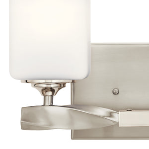 Blanchette 14" Two Lights Vanity Light, Satin Etched Cased Opal Glass / Brushed Nickel