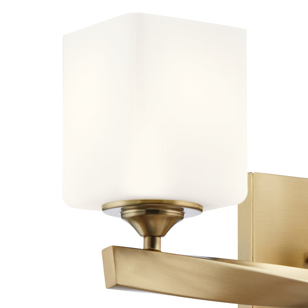Blanchette 23" Three Lights Vanity Light, Satin Etched Cased Opal Glass / Champagne Bronze