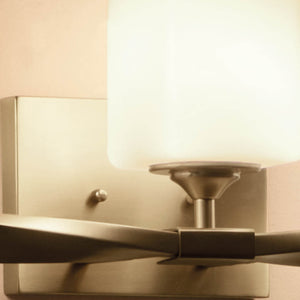 Blanchette 23" Three Lights Vanity Light, Satin Etched Cased Opal Glass / Champagne Bronze