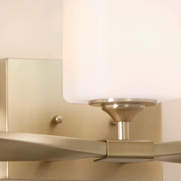Blanchette 23" Three Lights Vanity Light, Satin Etched Cased Opal Glass / Champagne Bronze
