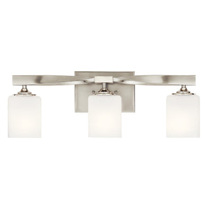 Blanchette 23" Three Lights Vanity Light, Satin Etched Cased Opal Glass / Brushed Nickel