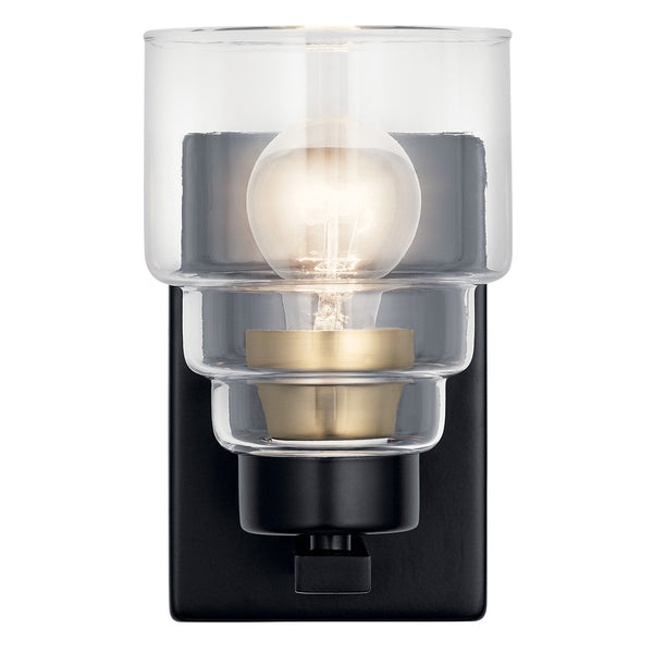 Derby 5" One Light Wall Sconce, Clear Glass / Black