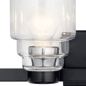 Derby 34" Four Lights Vanity Light, Clear Glass / Black