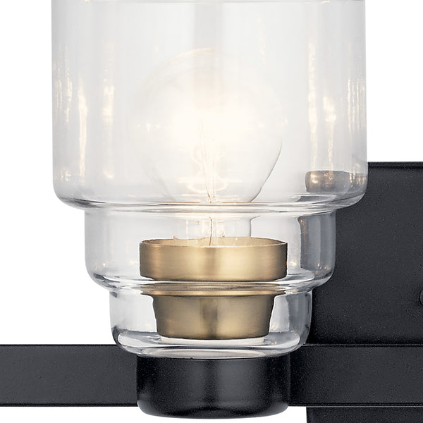 Derby 34" Four Lights Vanity Light, Clear Glass / Black