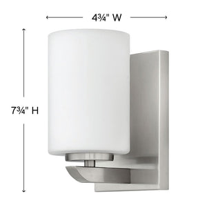 Keystone 5" One Light Small Vanity, Brushed Nickel