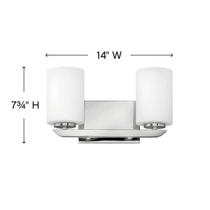 Keystone 14" Two Lights Small Vanity, Polished Nickel