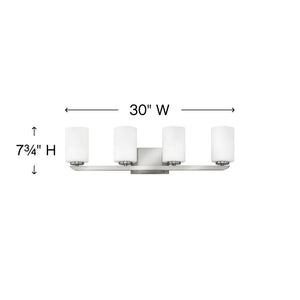 Keystone 30" Four Lights Large Vanity, Brushed Nickel