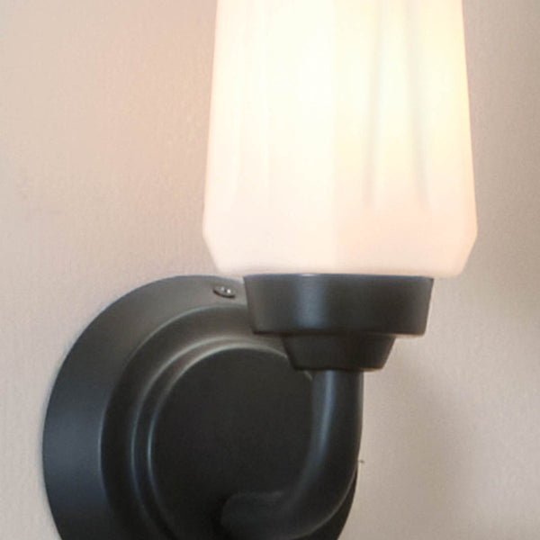 Monet 4" One Light Wall Sconce, Satin Etched Cased Opal Glass / Black