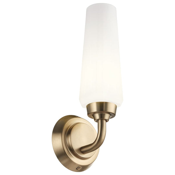 Monet 12" 1 Light Wall Sconce, Satin Etched Cased Opal Glass / Champagne Bronze