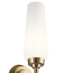 Monet 4" One Light Wall Sconce, Satin Etched Cased Opal Glass / Champagne